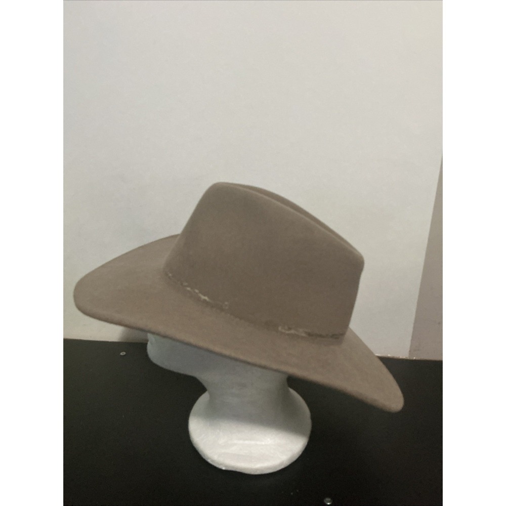 Broken Arrow Eddy Bros Gray Cowboy Hat Medium 100% Wool MISSING BAND